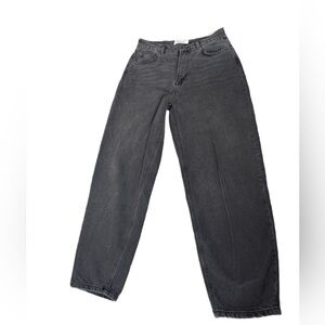 Reformation Jeans Cynthia High Rise Straight Leg Washed Black 28